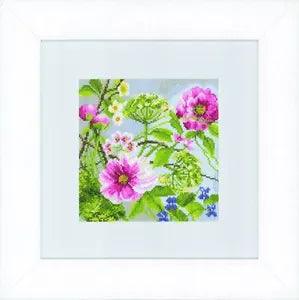 Lanarte 0146359 Peonies Embroidery Counted Muslin
