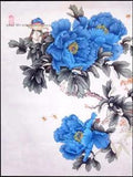 Chinese 100% real natural silk thread,su hand embroidery kits:peony flower 10.5"