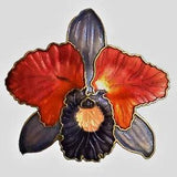 Cattleya Lily Vintage Enamel Multicolor Flower Pin Brooch 2