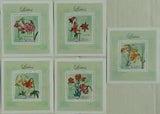 Lilies flowers plants SET 5 SHEETS DELUXE Guinea-Bissau 2009 Mi.4450-54 #GB9614d