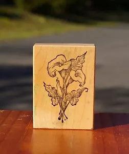 Lily Flower Wood Mounted Rubber Stamp by PSX F-1018