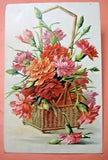 1908 era Tuck's "Flower Offerings" Basket of Carnations postcard