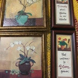 Choice of 2 Pair of Wall Art, Friends Plant Flowers In Our Hearts Or Garden Room Orchids 1&2 Home Decor Wall Picture 12"X12" Framed Art