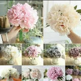 5 Heads Silk Peony Artificial Flowers Peony Wedding Bouquet Home Party Decor