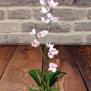 Artificial Phalaenopsis Orchid Plant, Silk Flowers LAVENDER