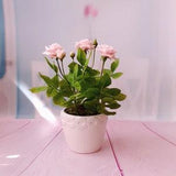 Handmade pink Rose  Polymer clay flower,Cold porcelain,Real touch flower arrangement,Potted Plant Artificial,luxury gift, table centerpieces