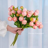 Pack of 3 - Small Ranunculus Stem | High Quality Artificial Flower | DIY Floral | Wedding/Home Decoration | Gifts - Baby Pink (Set of 3)