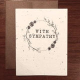 With Sympathy Card - with Plantable Wildflower Seed Paper| Hand Drawn, Pen & Ink Note Card