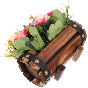 Flowerpot with Artificial Flowers Potted Fake Plants Retro Carnation