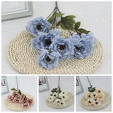 6 Heads Artificial Silk Peony Bouquet Fake-Flowers Party Wedding Home Decor