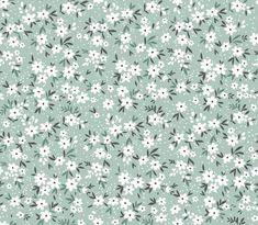 Premium Vector | Floral pattern cute flowers light blue background design with small white flowers ditsy print Flower Delivery