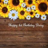 Daisy Sunflower Backdrops Wood Texture for Photography Child Baby Shower Birthday Party Background Banner Bridal Shower Studio Photobooth