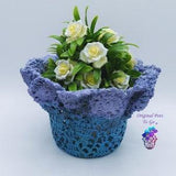 Orchid Pot, Unique Pot, Fan Coral Pot, Flower Pot, Planter, Lacey Pot, Lace Pot, Pot with holes, Blue orchid pot, Doily, Doilie pot, Gift