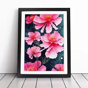 Carnation Flower Splatter Vol.3 Framed Wall Art Poster Print Picture Large