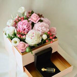 Peony flower box luxury mothers day gift real touch handmade flowers bouquet box.