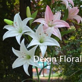 Tiger Lilies DIY Silk Bridal Bouquets Holiday Decor Real Touch Lilies White Pink Yellow Orange Wedding Centerpieces