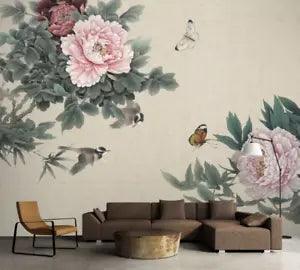 3D Peony Flower KEP6125 Wallpaper Mural Self-adhesive Removable Sticker Kay