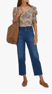 Veronica Beard Henrieta Carnation Medallion Floral Print Top Silk Blouse 0 XS S