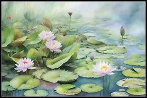 Water Lilies - Counted Cross Stitch Patterns - Color & BW Symbols