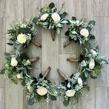 Boho cream bridesmaid bouquet eucalyptus lambs ear bridal bouquet seeded silver dollar greenery wedding flowers