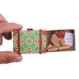 Personalized Card/ Thank You Card/ All Occasion/ Mini Suitcase Matchbox Customized Surprise Gift for Him/ with Bouquet of Roses/ Blue Floral