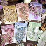 20X Retro Flower Plants Stickers Bullet Journal Diary Card DIY Decorative Crafts