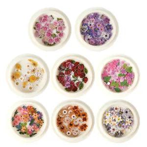 8 Boxes Nail Flower Embellishments Patch Art Decorations for Home Use