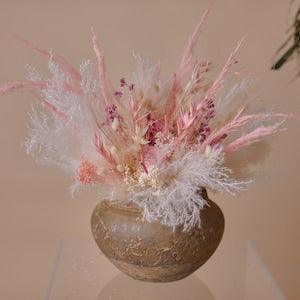 Pampas & blush pink bride bouquet / eternal roses bouquet / boho bridal neutral bouquet / dried flowers