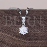 Diamond Solitaire Pendant ? Lucky ? Gift for her ? Boho ? Diamond ? Statement necklace ? Silver necklace ? Minimalist necklace ? Princess