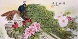 ORIENTAL ASIAN ART CHINESE WATERCOLOR PAINTING-Peacock lover&Peony flower