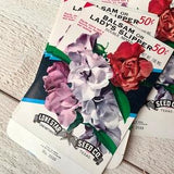 Vintage seed packs, Lady??s slipper, unused NOS envelope, Junk journal Ephemera, Botanical, Flowers, 3 pcs