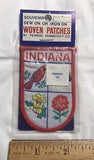 NIP Indiana State Bird Flower Cardinal Peony Souvenir IN Woven Badge Patch