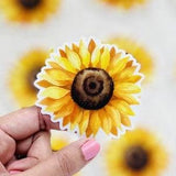 Sunflower Sticker, Floral Laptop Sticker, Sunflower Vinyl Sticker, water bottle sticker, Clear Sticker, Floral Stickers