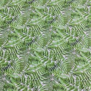 Green Ferns on White - Orchids In Bloom - by Michel Design Works for Northcott Cotton Fabric