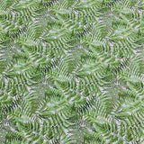 Green Ferns on White - Orchids In Bloom - by Michel Design Works for Northcott Cotton Fabric