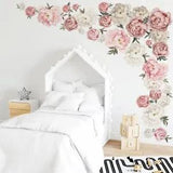 Flower Wall Sticker White Pink Peony Floral Stickers Home Livingroom Decorations