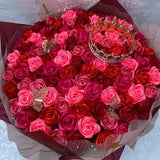100 Rose Ramo Buchon, Queen Bouquet, 5 Color Red Pink Bouquet, Eternal Rose Bouquet, Birthday Bouquet, Engagement Bouquet, Princess Bouquet