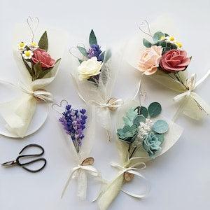 Felt mini bouquet with Personalised wooden tag, Mini boho bouquet, Teacher thank you gift, Mothers day flower gift, Anniversary bouquet