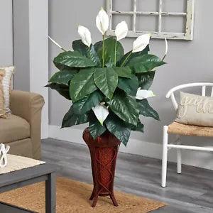 57??? Artificial Spathyphyllium Lily Plant w/Decorative Planter. Retail $223