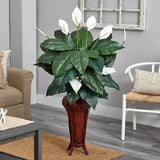57??? Artificial Spathyphyllium Lily Plant w/Decorative Planter. Retail $223