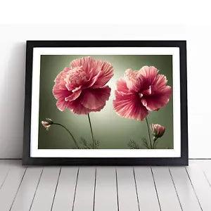 Exceptional Carnation Flowers Framed Wall Art Poster Print Picture Large