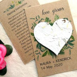 Plantable Heart Wedding Favors - Flower Seed Paper Hearts - Personalized Cards