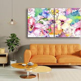 Abstract flowers canvas wall art Botanical print Floral wall art Flower painting Colorful home decor Orchid flower Extra large wall art