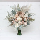 Boho bouquet Pampas grass bouquet Blush pink beige cream flowers Bridal bouquet Faux bouquet Fall wedding  Boho wedding Silk flowers