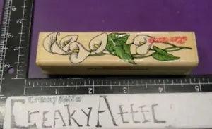 CALA LILY CALLAS FLOWERS BORDER LONG RUBBER STAMP HERO ARTS F838 CREAKYATTIC