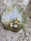 (11) RS PRUSSIA RED STAR FLORAL YELLOW CARNATIONS FLOWERS MASTER SERVING BOWL