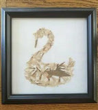 Pressed Flowers Picture SWAN gift no dye Botanical Artwork Herbarium