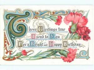 Pre-Linen PINK CARNATION FLOWERS FOR BIRTHDAY : make an offer k4793