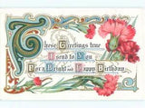 Pre-Linen PINK CARNATION FLOWERS FOR BIRTHDAY : make an offer k4793