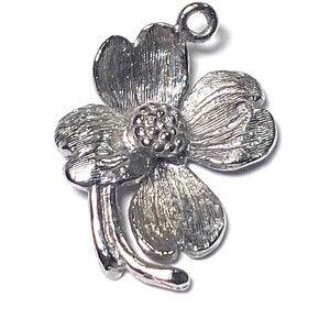 Sterling silver flower charm vintage # 6162